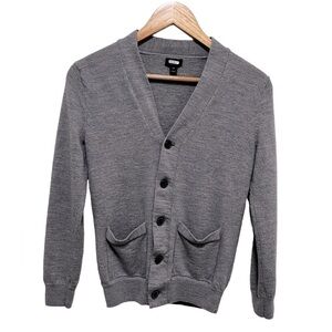 J. Crew 100% Merino Wool Gray Fitted Cardigan Size XS